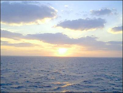 фотография заката на море
